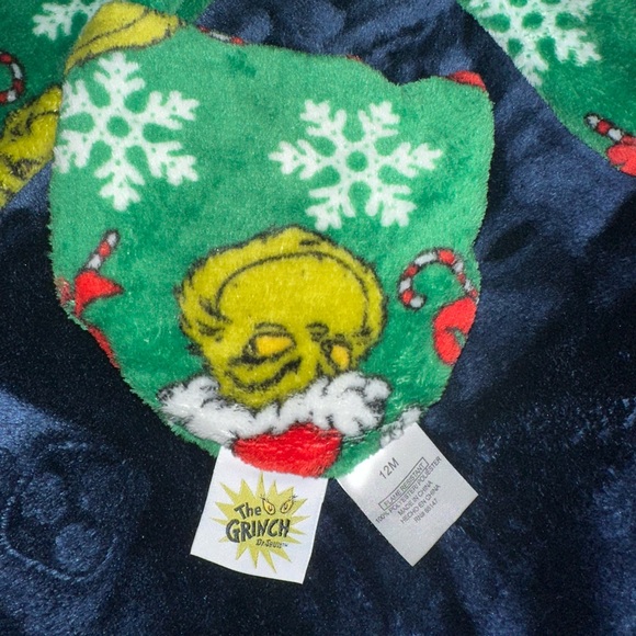 Festive Green Grinch Kids Footie Pajamas NWOT - Picture 5 of 6